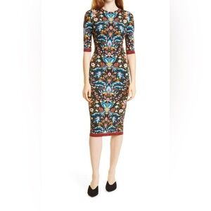 Women's Alice & Olivia Delora Short Sleeve Bodycon Dress Size 6 NWOT